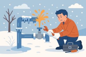 凍結で給湯管が破裂した！冬場の凍結防止対策と修理方法