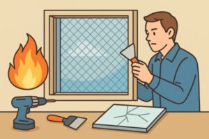 網入りガラスのメリットと防火性・修理・交換方法