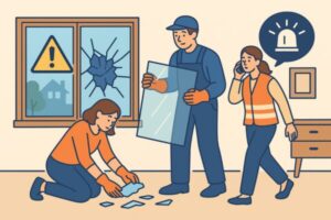 ガラスが割れたときの応急処置と安全対策