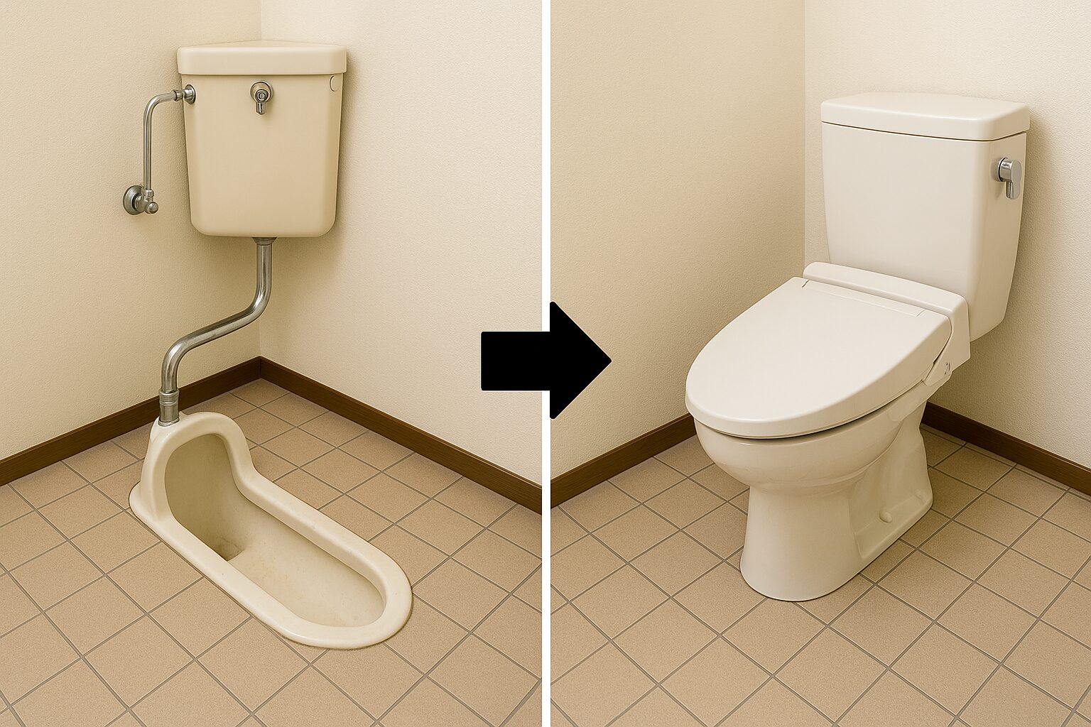 和式トイレから洋式へ！快適リフォームの全貌：メリット・デメリット、費用まで徹底解説！