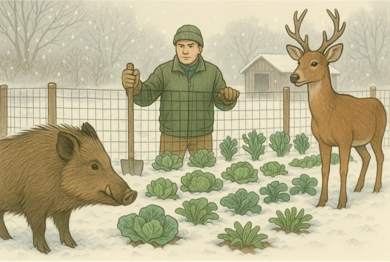 冬の家庭菜園をイノシシ・シカから守る！効果的な防護柵と寄せ付けない環境づくり