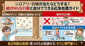 シロアリ・羽蟻が出たらどうする？絶対NGな行動と自分でできる応急処置ガイド