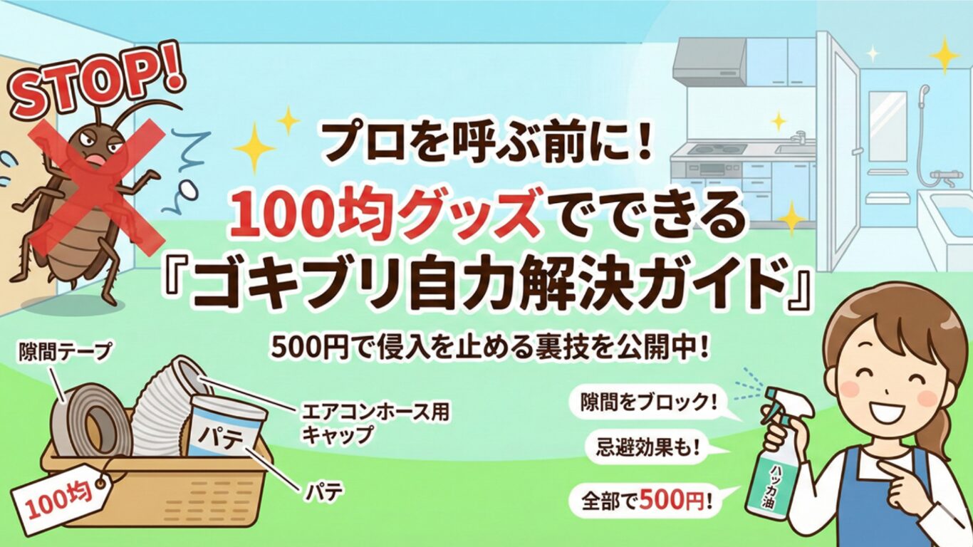 プロを呼ぶ前に！100均グッズでできる『ゴキブリ自力解決ガイド』。500円で侵入を止める裏技を公開中