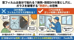 窓フィルムは自分で貼れる？断熱・防犯DIYの落とし穴と、ガラスを破壊する「熱割れ」の恐怖